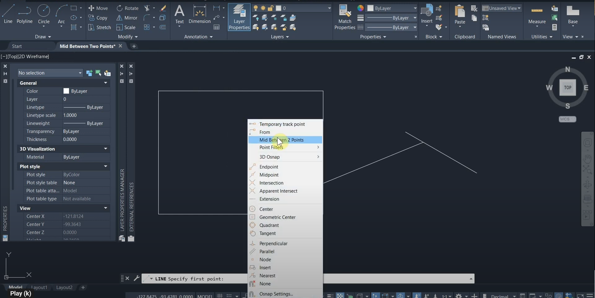 Mid Between Two Points with AutoCAD – DDSCAD | Digital Drafting ...